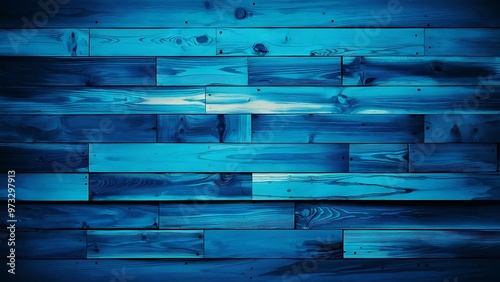 Blue plank wood texture background.