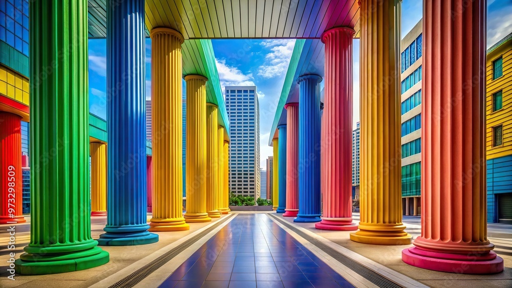 Fototapeta premium Colorful modern architectural landscape