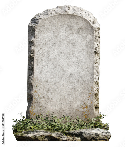 simple, blank tombstone with a transparent background 