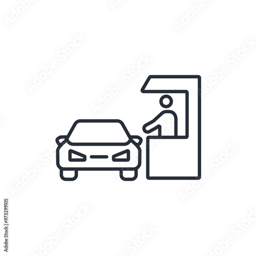 Drive Thru icon. vector.Editable stroke.linear style sign for use web design,logo.Symbol illustration.