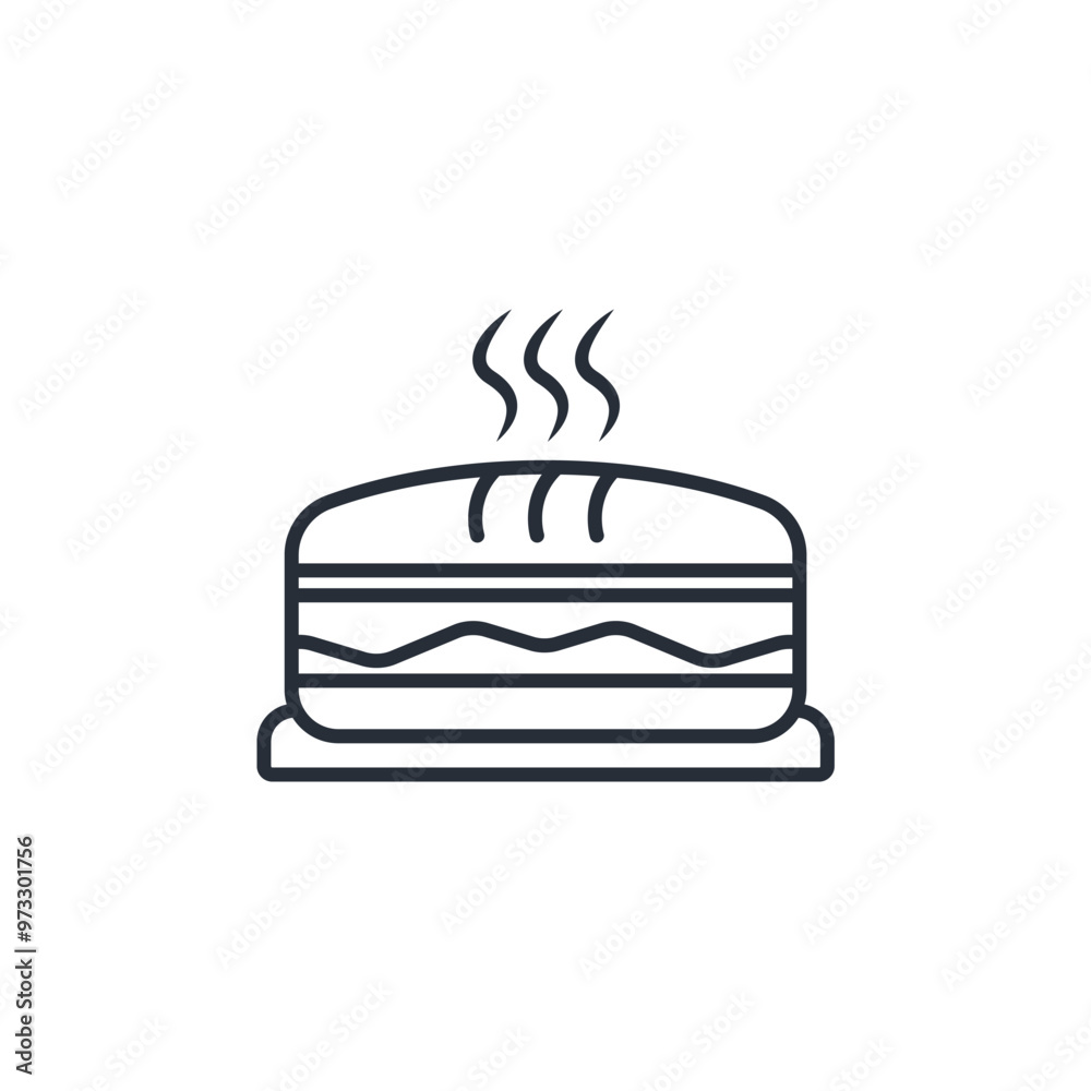 Sandwich icon. vector.Editable stroke.linear style sign for use web design,logo.Symbol illustration.