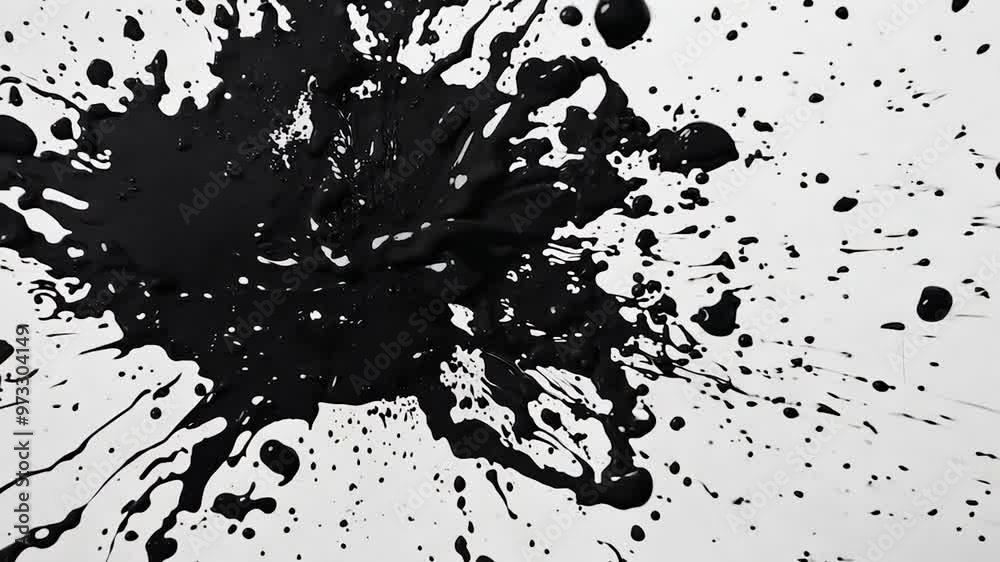 black paint splatter isolated on white background