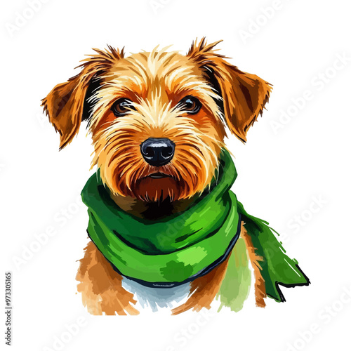 Oil painting Super Dog mascot illustration, Cute dog  editable digital painting. Brown dog, puppy, Shih Tzu 