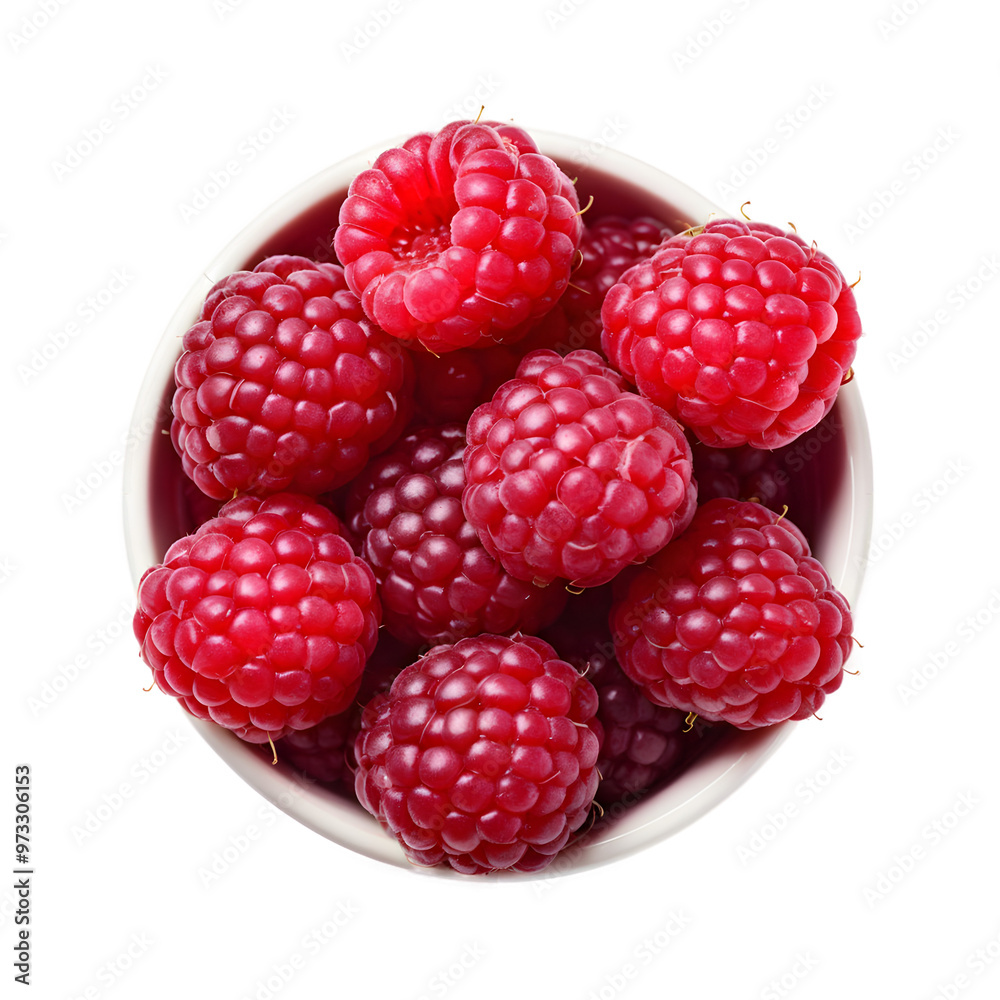 raspberries in a bowl isolated on a transparent background raspberries in a bowl isolated on a transparent background