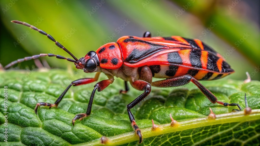 black and red striped insect black and red striped insect