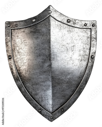 Obraz na płótnie PNG Rustic riveted antique metal shield w salonie