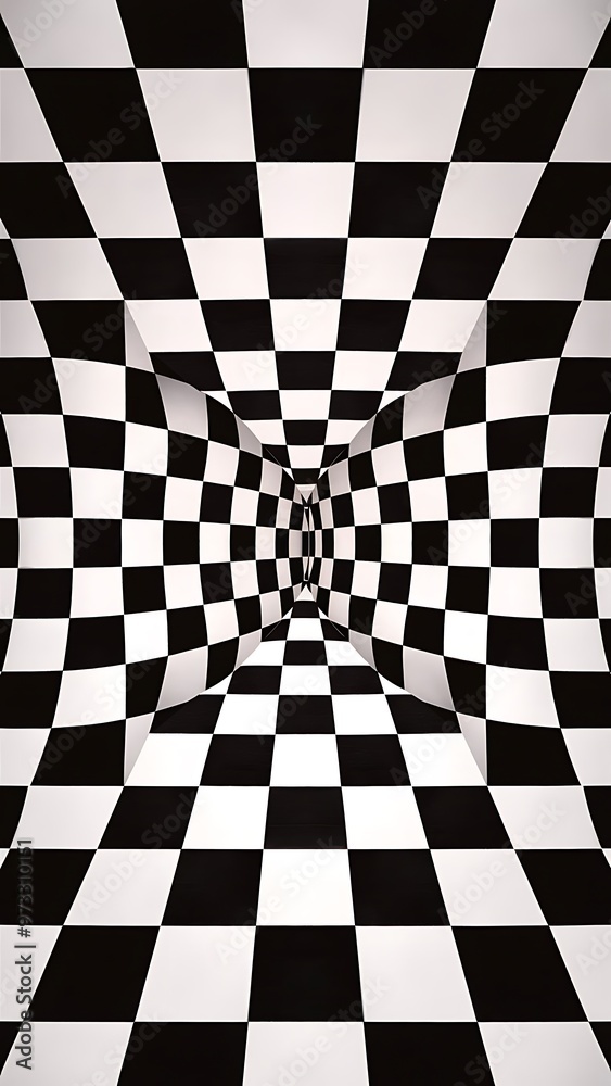 Fototapeta premium Black and white checker. 3d rendered image