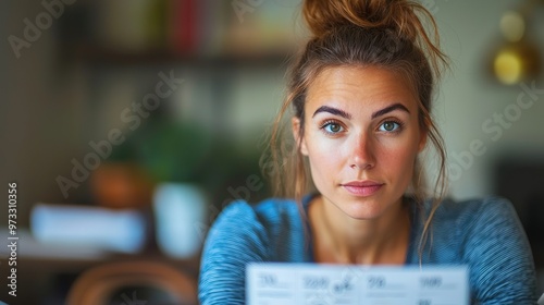 Person looking at a debt payoff progress chart, goal-oriented debt management.