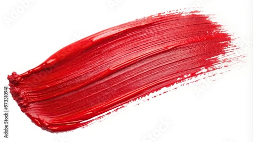 Abstract red brush strokes on white background