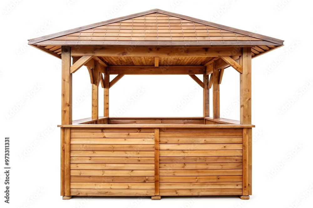 craftsmanship, wooden structure, traditional, carpentry, rustic, extreme close-up, detail, sales, stand, A detailed close up of a wooden kiosk isolated on a white background craftsmanship, wooden structure, traditional, carpentry, rustic, extreme close-up, detail, sales, stand, A detailed close up of a wooden kiosk isolated on a white background