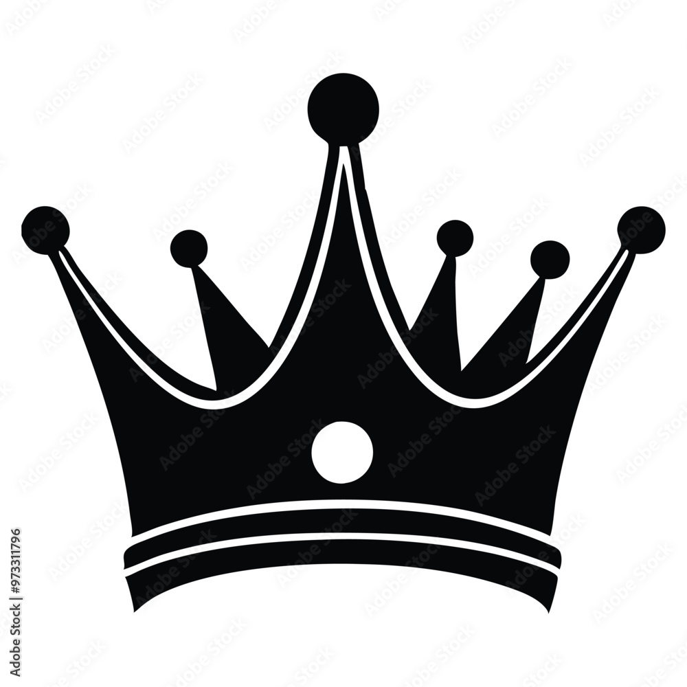 Crown Minimalist and Flat Logo Vector illustration