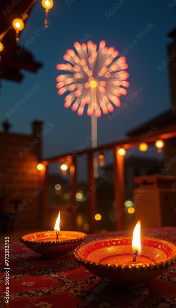 Celebrate Diwali with a stunning display of diyas and fireworks, capturing the essence of joy, light, and tradition in a festive ambiance. Celebrate Diwali with a stunning display of diyas and fireworks, capturing the essence of joy, light, and tradition in a festive ambiance.