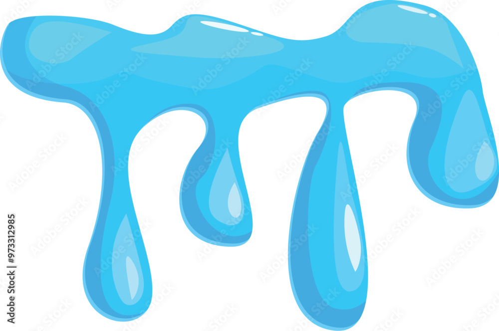 Cartoon flowing down slime with drops of liquid dripping Cartoon flowing down slime with drops of liquid dripping