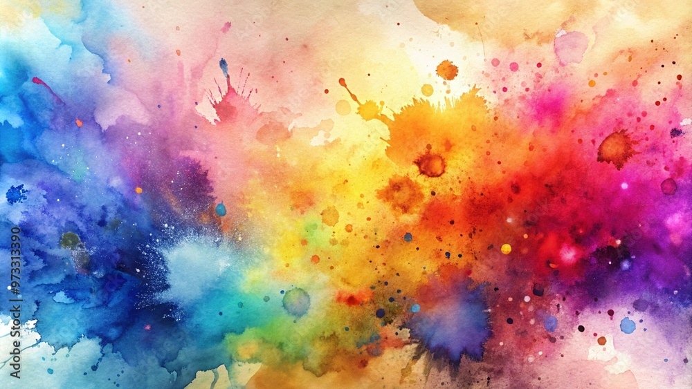 Fototapeta premium Color Explosion Watercolor Splash, Abstract Paint Effect