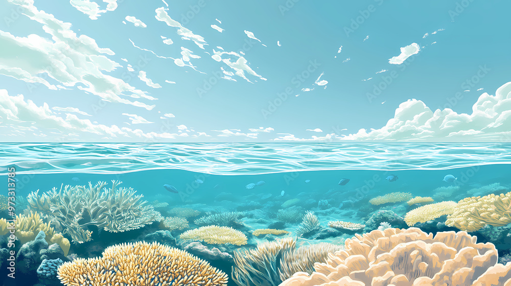 Fototapeta premium Great barrier reef, australia. Great Barrier Reef. Illustration