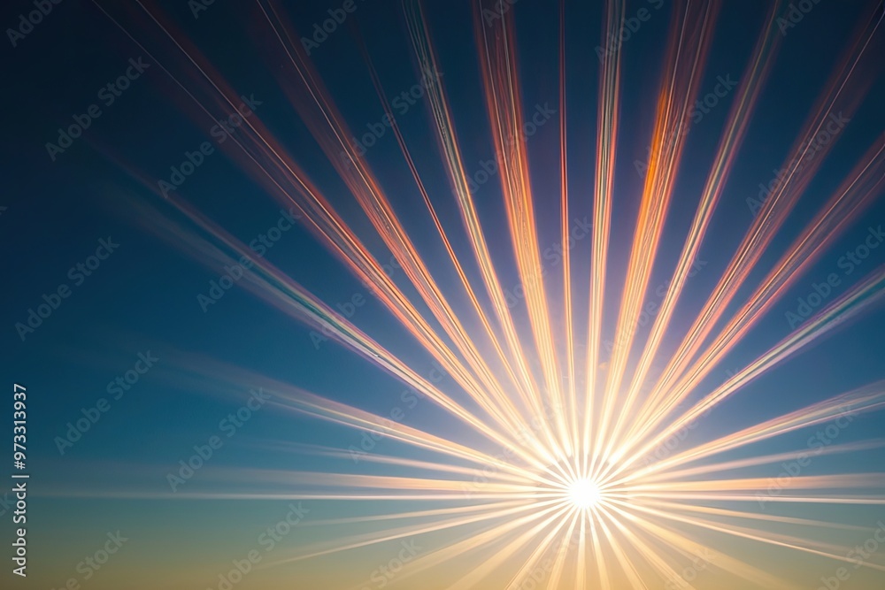 Obraz premium Stunning Solar Ray Patterns and Magical Evening Light Glow
