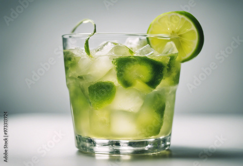 Wallpaper Mural Brazilian beverage Caipirinha fresh cocktail isolated on white background Torontodigital.ca