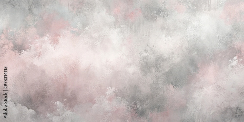 Obraz premium Abstract textured gradient soft pastel pink and grey background with distressed paint strokes