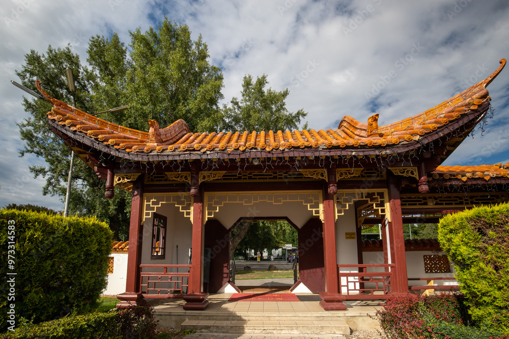 Chinese building in a garden on a sunny day in Vienna, Austria Chinese building in a garden on a sunny day in Vienna, Austria