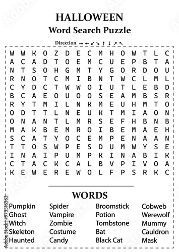 Fun and Spooky Halloween Word Search Puzzle for Kids, Teens, and Adults - Free Printable Activity for Learning and Entertainment