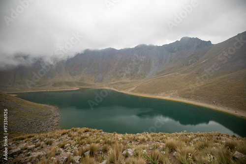 Laguna del Sol ️ in the Nevado de Toluca, a national park located on a stratovolcano in Mexico photo