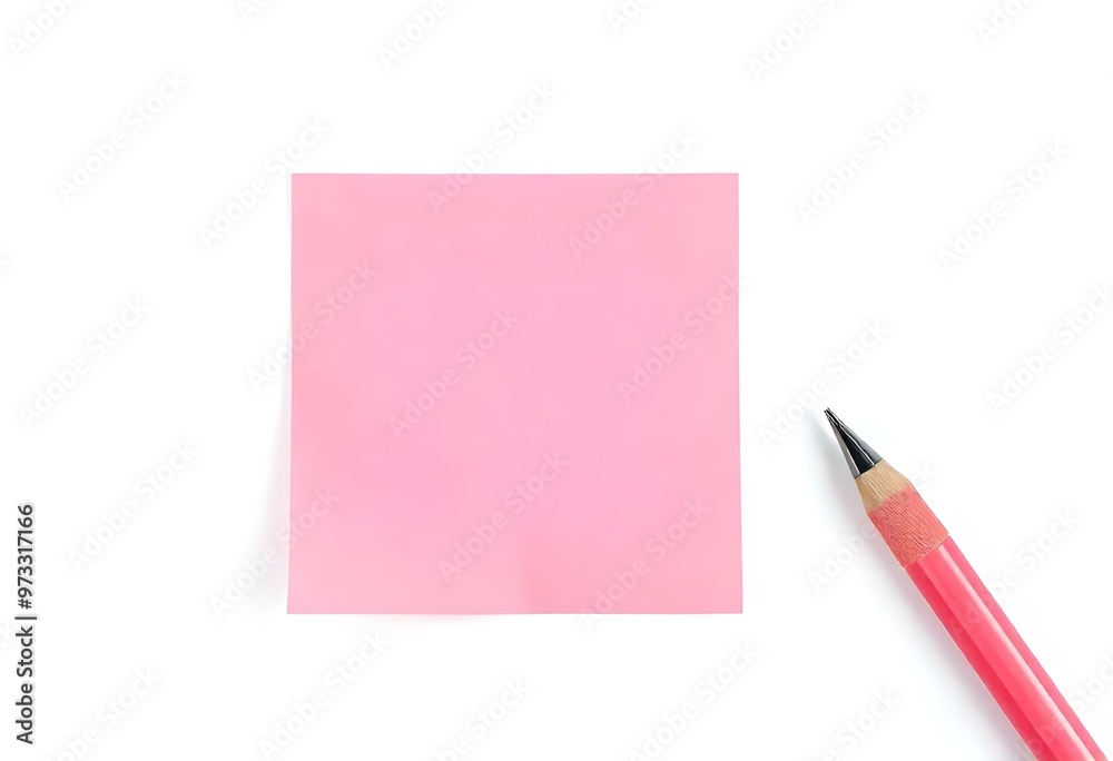 single blank pink post-it note isolated on a white background create with ai single blank pink post-it note isolated on a white background create with ai