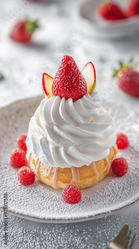 Modern French Patisserie with Blurry Background photo