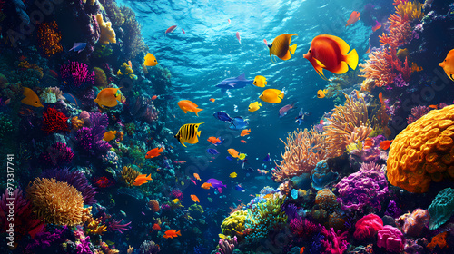 Fototapeta Naklejka Na Ścianę i Meble -  coral reef and fish