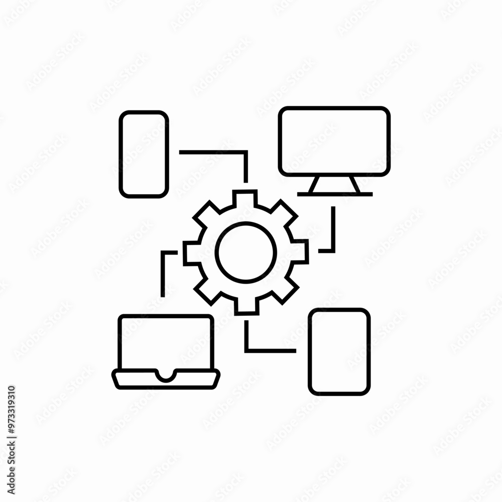 settings computer phone tablet icon sign vector settings computer phone tablet icon sign vector