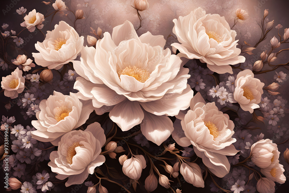 floral texture incorporating elements of mystery shadows cast amongst blossoms subtle hints floral texture incorporating elements of mystery shadows cast amongst blossoms subtle hints
