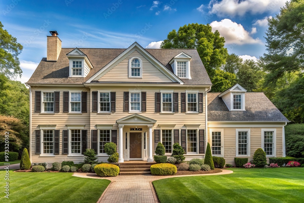 A beautifully designed colonial style house in an upscale neighborhood featuring minimalist decor, exterior,colonial house, stylish, house, luxury, real estate, interior, window, home A beautifully designed colonial style house in an upscale neighborhood featuring minimalist decor, exterior,colonial house, stylish, house, luxury, real estate, interior, window, home