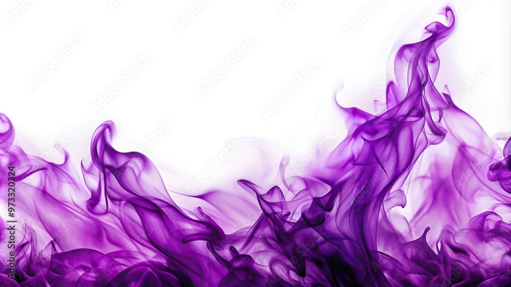 Fototapeta premium Abstract purple fire on a white background