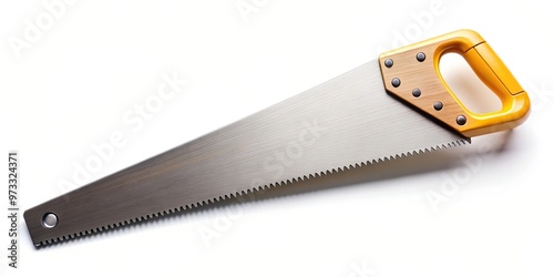 high angle, close-up, equipment, white background, carpentry, workshop, foldable, precision, fold up, tool, construction, cutting, Folding portable handsaw isolated on white High Angle