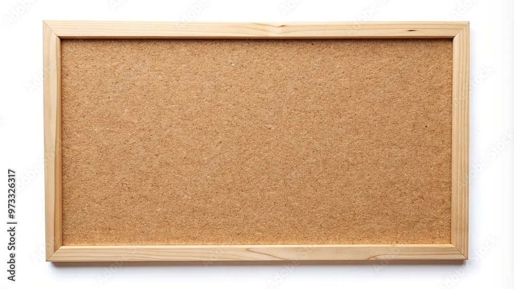 Fototapeta premium blank space, pushpin, long shot, mock up,blank, copy space, bulletin board, memo, board, design element, Blank cork board mock up on isolated white background for memo or notice board