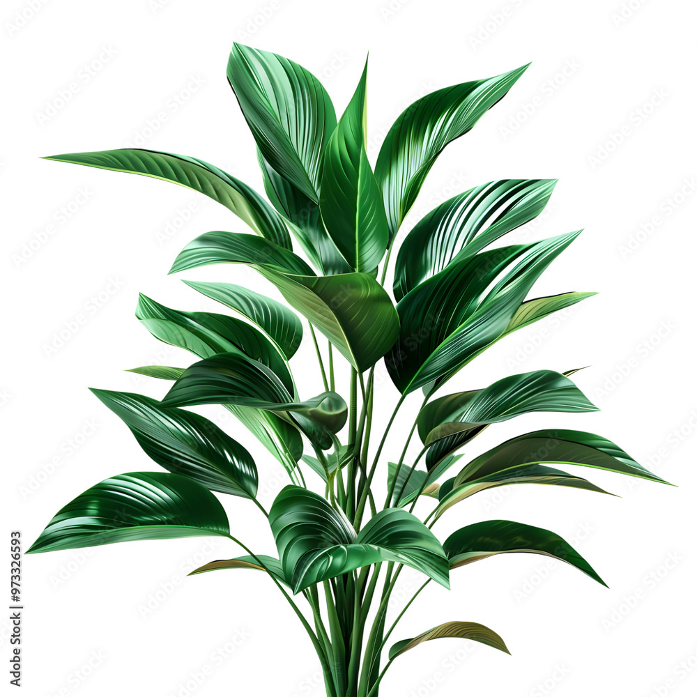 Obraz premium Tropical plants bush with green leaves arrangement