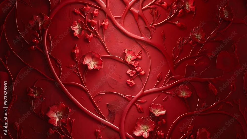 Design of red wallpaper texture as a background Design of red wallpaper texture as a background