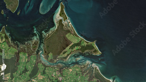 Robbins Island. Australia. Satellite, December 18, 2022 photo