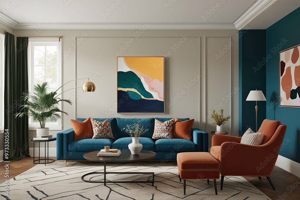 Fototapeta premium Vibrant Abstract Artwork with Striking Colors for Modern Aesthetic Interior Design