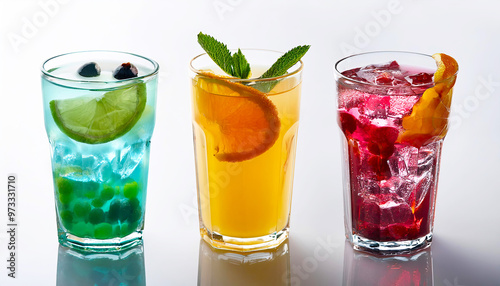 Colorful cocktail on a white background