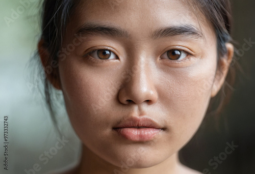 thoughtful young asian adul...