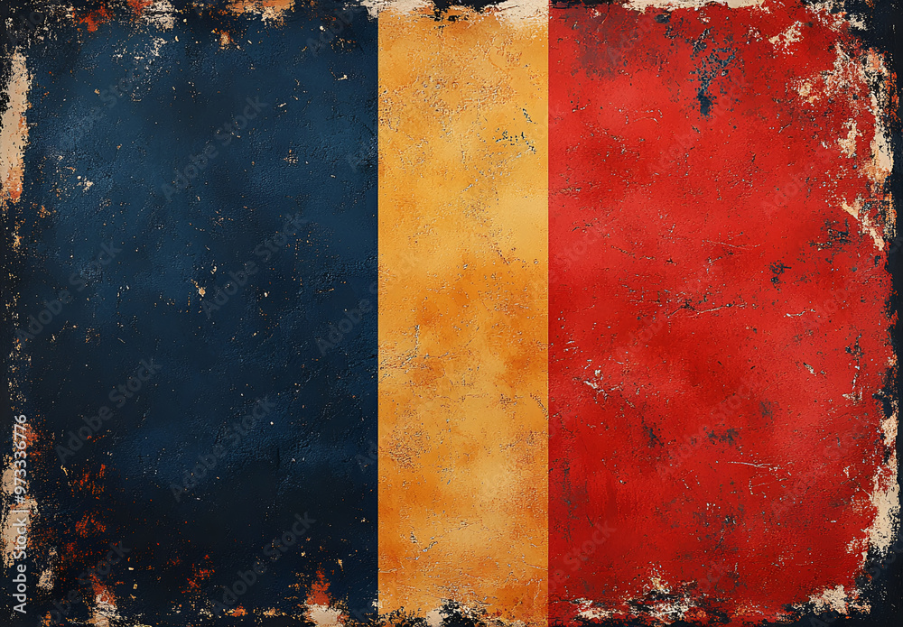 Fototapeta premium a red yellow and blue flag