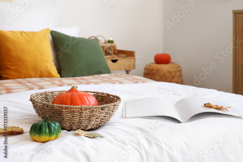 Pumpkins with autumn leaves...
