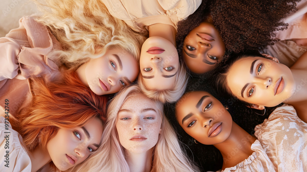 Diverse Beautiful Women. Concept of Natural Beauty and Skincare Diverse Beautiful Women. Concept of Natural Beauty and Skincare
