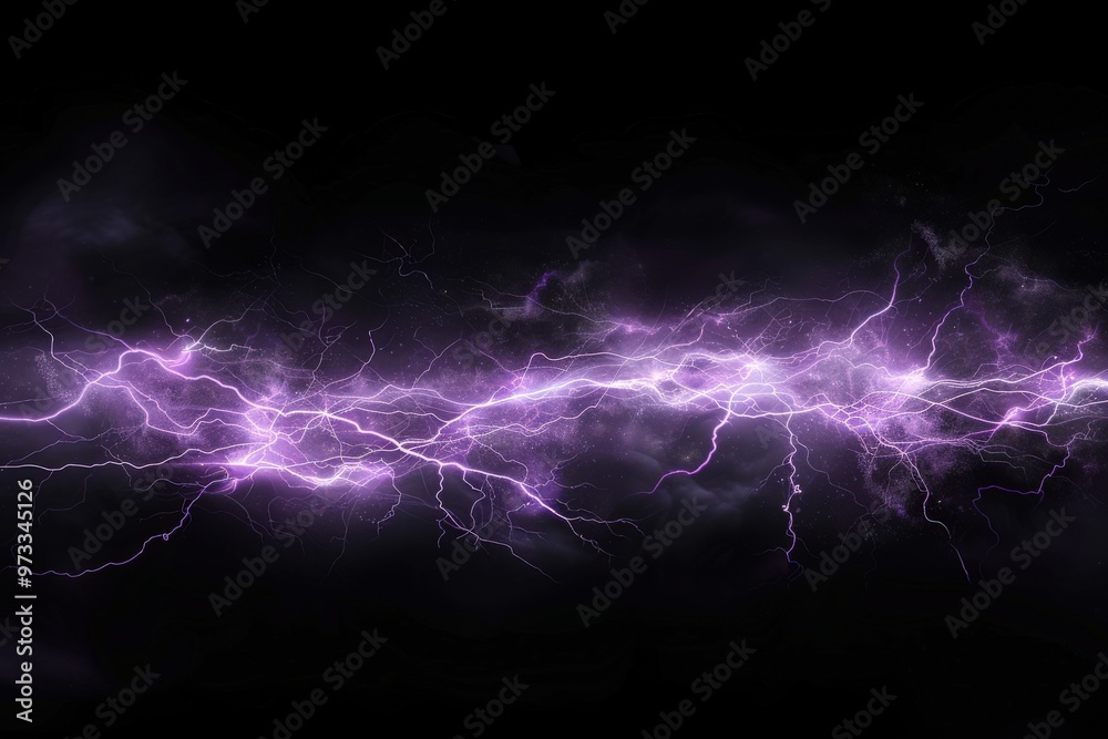 A purple and blue sky with a lightning bolt in the middle, generative ai image