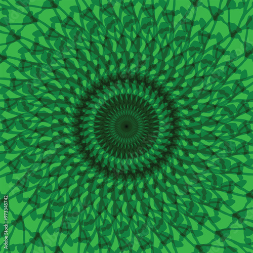 overlapping green petals abstract background illustration