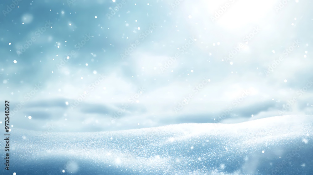 A soft, blurred winter landscape with a large, open sky for text A soft, blurred winter landscape with a large, open sky for text