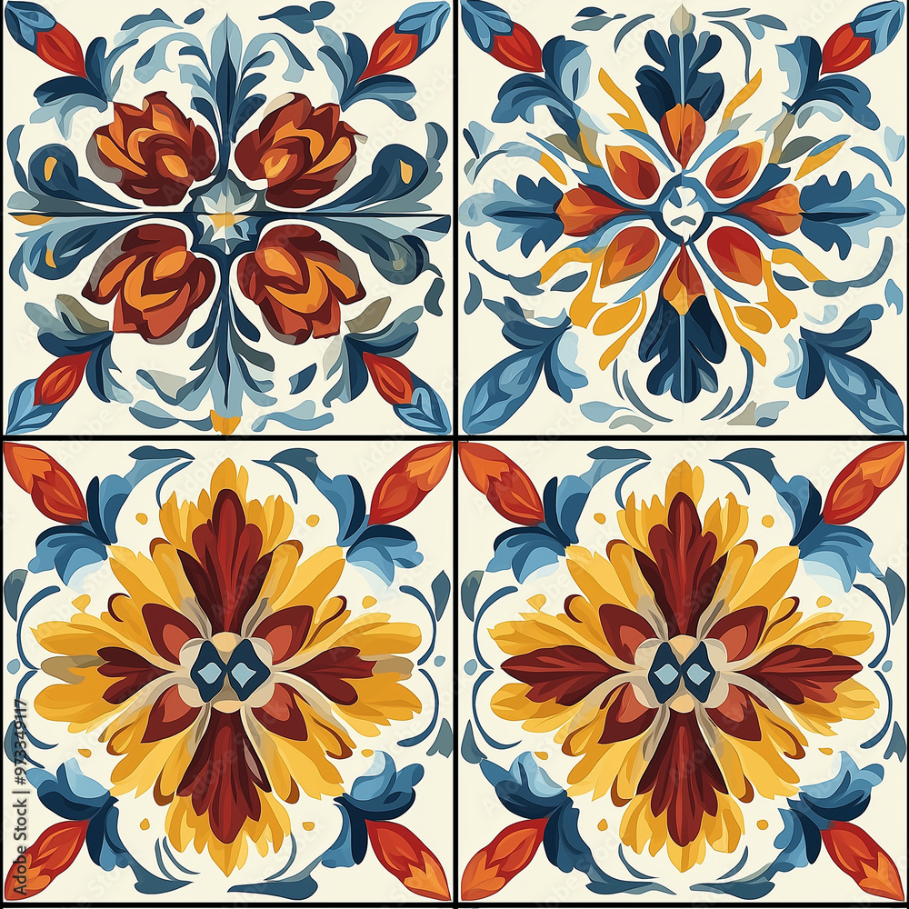Portugal style ceramic azulejo tile pattern, seamless background Portugal style ceramic azulejo tile pattern, seamless background