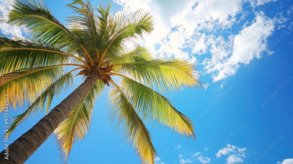 Palm Tree Under a Blue Sky Palm Tree Under a Blue Sky