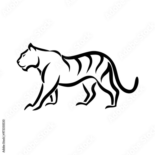 Fierce Tiger Vector Illustration for SVG, Cricut, and Silhouette - Wild Animal Clipart & Graphic Elements for T-Shirts