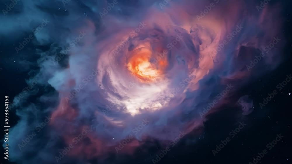 Vibrant nebula swirls in space, creating a mesmerizing cosmic display of colorful gas and dust against the dark night sky